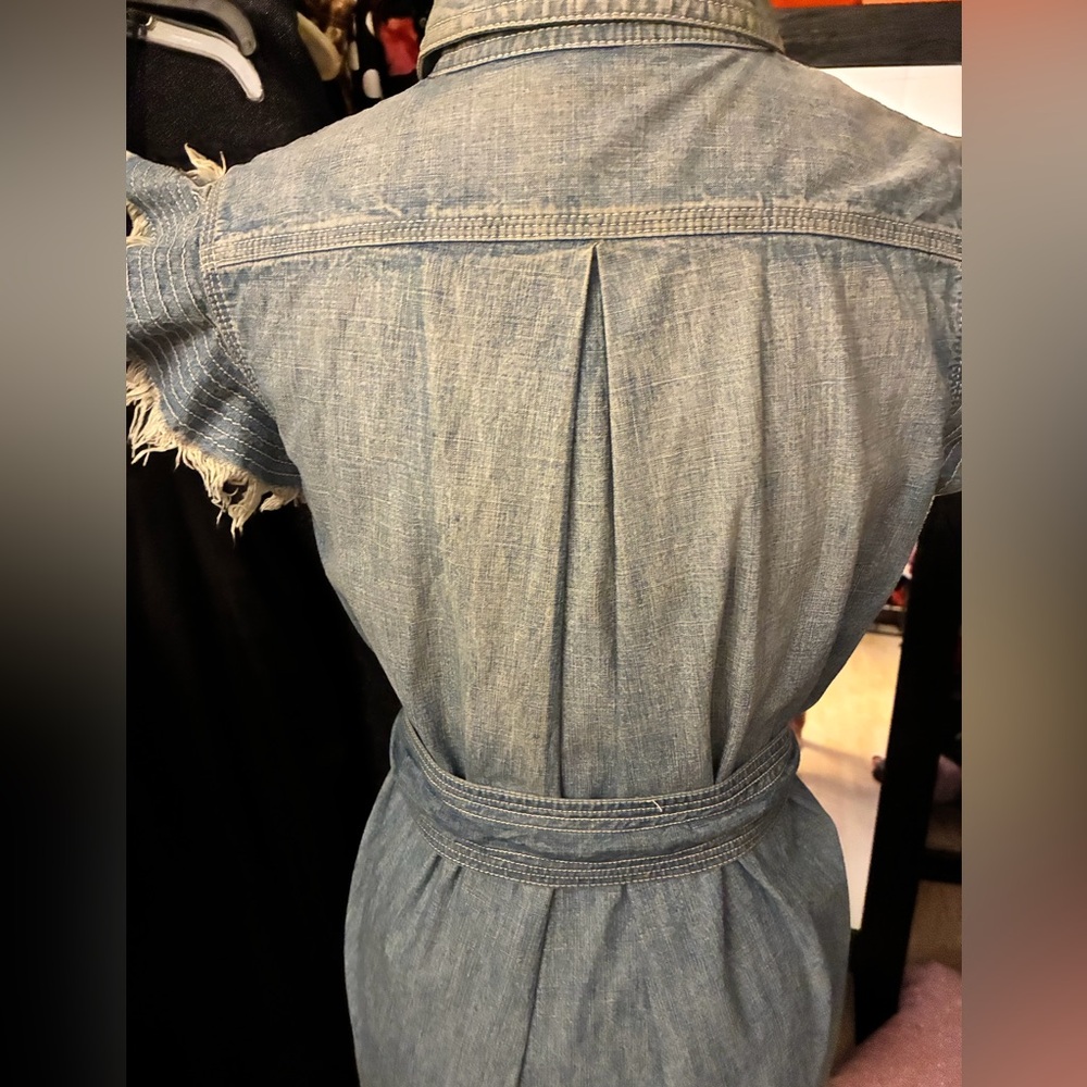 Vintage Sacai Luck Distressed Denim Belted Shirt Dress - Picture 15 of 16